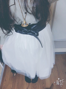 「オープンショルダー」｜「アイテム（キャップ）」を使った、キャベ子さん（レディース・156cm）の春コーディネート