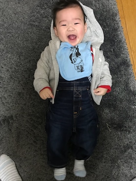 「babygap」｜「アイテム（サロペット/オーバーオール）」を使った、Naoriさん（キッズ・80cm）の夏コーディネート