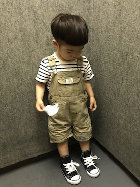 「オールスター」｜「アイテム（サロペット/オーバーオール）」を使った、Naoriさん（キッズ・90cm）の春コーディネート