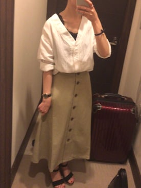 「RANDA」｜「アイテム（アナログ腕時計）」を使った、1458さん（レディース・157cm）の春コーディネート