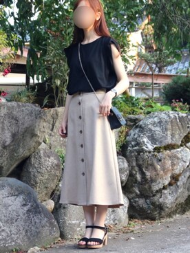 「RANDA」｜「アイテム（アナログ腕時計）」を使った、1458さん（レディース・157cm）の夏コーディネート
