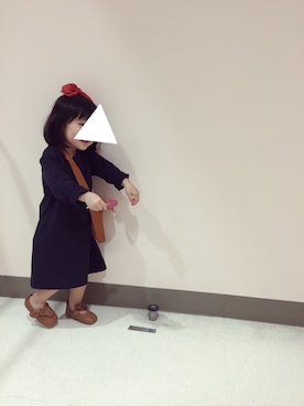 「no brand（ノーブランド）のアイテム（バレエシューズ）」を使った、merico*さん（キッズ・80cm）の秋コーディネート