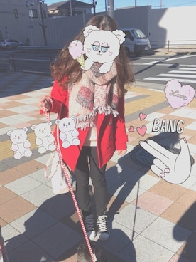 「Honeys（ハニーズ）のアイテム（ダウンジャケット/コート）」を使った、Anna🍓さん（レディース・155cm）の冬コーディネート