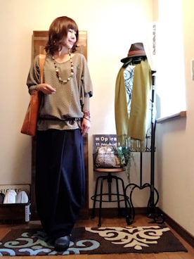 「アイテム（ウィッグ）」を使った、𝓮𝓽𝓼𝓾*さん（レディース・157cm・40代）の秋コーディネート