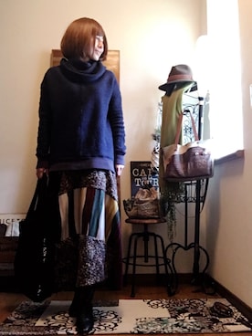 「FondMi（フォンドミィ）のアイテム」を使った、𝓮𝓽𝓼𝓾*さん（レディース・157cm）の冬コーディネート