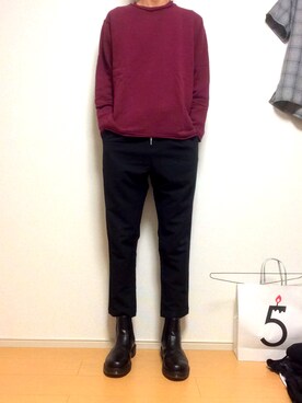 「CORISCO（コリスコ）のアイテム（パンツ）」を使った、ふじじさん（メンズ・178cm）の秋コーディネート