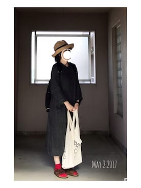 「prit（プリット）のアイテム（ワンピース/ドレス）」を使った、c_o_c_oさん（レディース・158cm）の春コーディネート