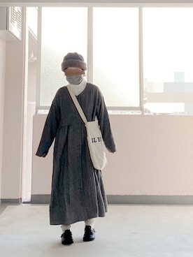 「コートワンピ」｜c_o_c_oさん（レディース・158cm）の冬コーディネート
