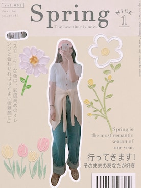 「UNIQUE（ユニーク）のアイテム」を使った、Ghislainejさん（レディース・162cm）の春コーディネート