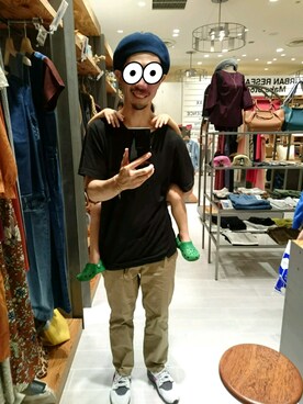 「FREAK'S STORE（フリークスストア）のアイテム（ハンチング/ベレー帽）」を使った、クラックス三世(梅味)さん（メンズ・170cm）の夏コーディネート
