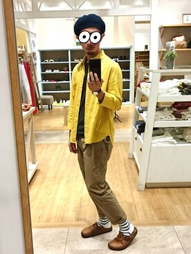 「FREAK'S STORE（フリークスストア）のアイテム（ハンチング/ベレー帽）」を使った、クラックス三世(梅味)さん（メンズ・170cm）の秋コーディネート