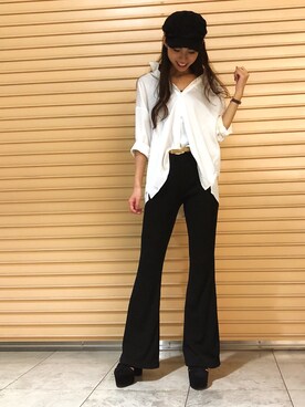 「SPIRALGIRL（スパイラルガール）のアイテム（シャツ/ブラウス）」を使った、NOZOMI TANAKAさん（レディース・158cm）の秋コーディネート