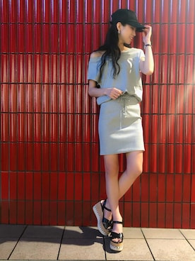 「SPIRALGIRL（スパイラルガール）のアイテム（帽子）」を使った、NOZOMI TANAKAさん（レディース・158cm）の春コーディネート