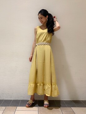 「キイロ」｜NOZOMI TANAKAさん（レディース・158cm）の夏コーディネート