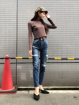 「アイテム（キャスケット、その他）」を使った、NOZOMI TANAKAさん（レディース・158cm）の秋コーディネート