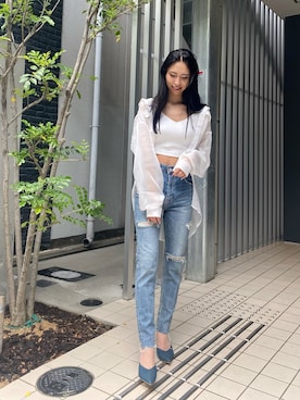 「アイテム（キャミソール）」を使った、NOZOMI TANAKAさん（レディース・158cm）の春コーディネート