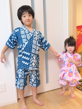 「BREEZE（ブリーズ）のアイテム（浴衣）」を使った、SOKI♥RINKAさん（キッズ・90cm）の夏コーディネート