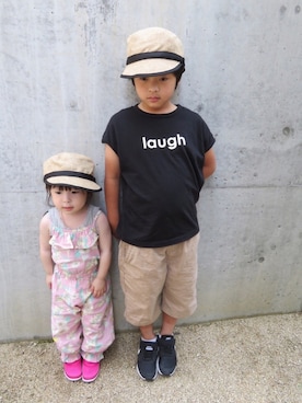 「ザノースフェイス」｜「アイテム（オールインワン・サロペット）」を使った、SOKI♥RINKAさん（キッズ・90cm）の夏コーディネート