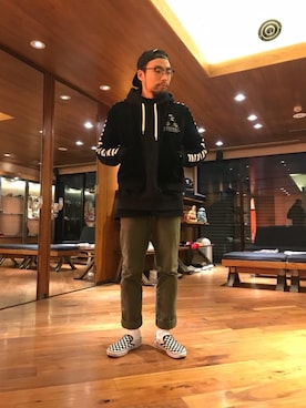 「ビッグサイズコーデ」｜「アイテム（ブルゾン）」を使った、DUKASHUNさん（メンズ・175cm）の冬コーディネート