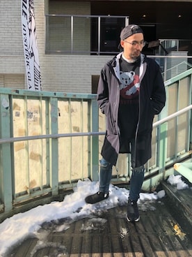「ビッグサイズコーデ」｜DUKASHUNさん（メンズ・175cm）の冬コーディネート