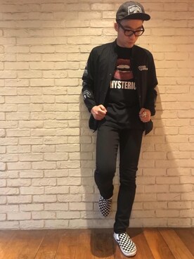 「hystericglamour」｜「アイテム（ブルゾン）」を使った、DUKASHUNさん（メンズ・175cm）の夏コーディネート