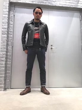 「Lewis Leather」｜DUKASHUNさん（メンズ・175cm）の冬コーディネート