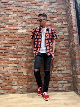 「エンジニアシャツ」｜DUKASHUNさん（メンズ・175cm）の春コーディネート