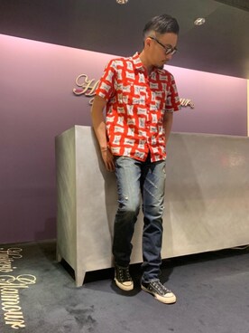 「エンジニアシャツ」｜DUKASHUNさん（メンズ・175cm）の春コーディネート