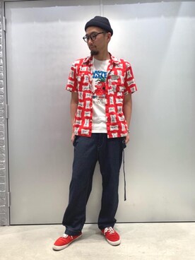 「エンジニアシャツ」｜DUKASHUNさん（メンズ・175cm）の春コーディネート
