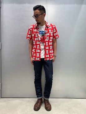 「エンジニアシャツ」｜DUKASHUNさん（メンズ・175cm）の春コーディネート