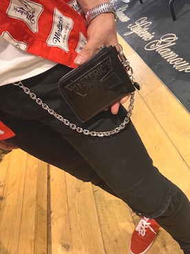 「コラボレーション」｜「アイテム（財布/小物）」を使った、DUKASHUNさん（メンズ・175cm）の春コーディネート