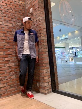 「エンジニアシャツ」｜DUKASHUNさん（メンズ・175cm）の夏コーディネート