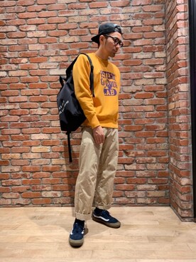 「HYSTERIC GLAMOUR（ヒステリックグラマー）のHYS WHISKY柄 刺繍キャップ（キャップ）」を使った、DUKASHUNさん（メンズ・175cm）の秋コーディネート