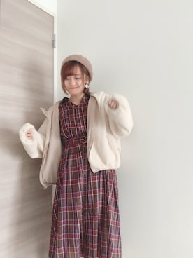 「AS KNOW AS plus（アズノゥアズプラス）のアイテム（ブルゾン）」を使った、みぃさん（レディース・167cm）の冬コーディネート