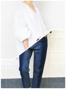 「Factor=（ファクターイコール）のアイテム（パンツ）」を使った、▷しとこさん（レディース・157cm）の夏コーディネート