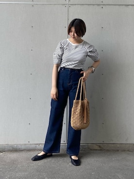 「RODE SKO（ロデスコ）のMARIA タッセルペーパーショルダー（ショルダーバッグ）」を使った、まこさん（レディース・160cm）の春コーディネート