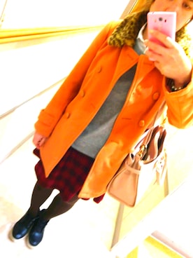 「Honeys（ハニーズ）のアイテム（ダウンジャケット/コート）」を使った、恵美さん（レディース・165cm）の冬コーディネート