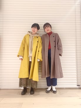 「モカ」｜「アイテム（その他アウター）」を使った、hayataさん（レディース・164cm）の冬コーディネート