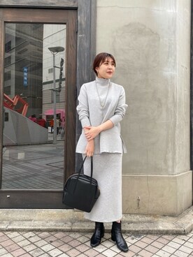 「Omekashi（オメカシ）のアイテム（セットアップ）」を使った、hayataさん（レディース・164cm）の冬コーディネート