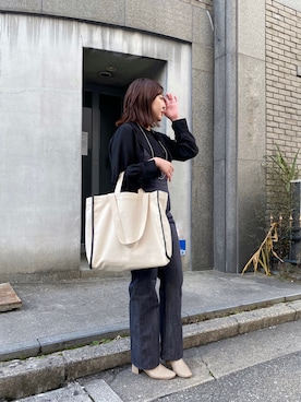 「Omekashi（オメカシ）のアイテム（オールインワン・サロペット）」を使った、hayataさん（レディース・164cm）の冬コーディネート