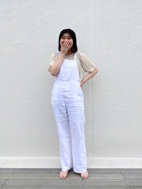 「Omekashi（オメカシ）のアイテム（オールインワン・サロペット）」を使った、hayataさん（レディース・164cm）の春コーディネート