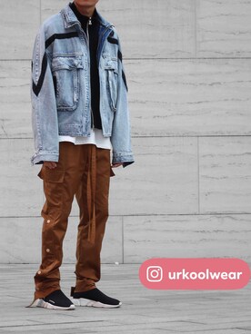 「vetements」｜「アイテム（デニムジャケット）」を使った、Urkoolwearさん（メンズ・178cm）の秋コーディネート