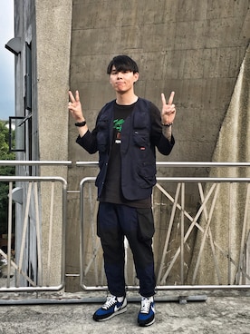 「国潮」｜「アイテム（その他アウター）」を使った、yuyuさん（メンズ・174cm）の秋コーディネート