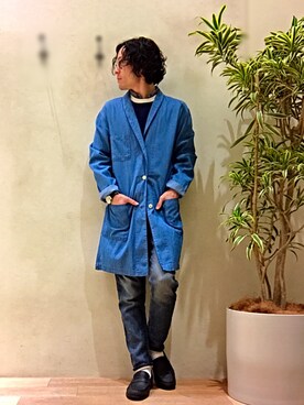 「oblekt（オブレクト）のアイテム（パンツ）」を使った、らっけささん（メンズ・170cm）の春コーディネート