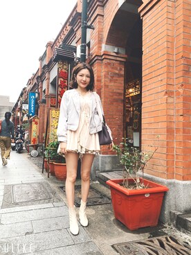 「MAJESTIC LEGON（マジェスティックレゴン）のアイテム（ライダースジャケット）」を使った、Nina 🇹🇼さん（レディース・158cm）の秋コーディネート
