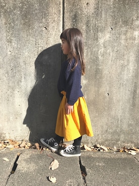 「SEVENDAYS=SUNDAY（セブンデイズサンデイ）のアイテム（スカート）」を使った、わちゃさん（キッズ・100cm）の冬コーディネート