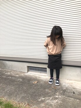 「SEVENDAYS=SUNDAY（セブンデイズサンデイ）のアイテム（スカート）」を使った、わちゃさん（キッズ・110cm）の冬コーディネート