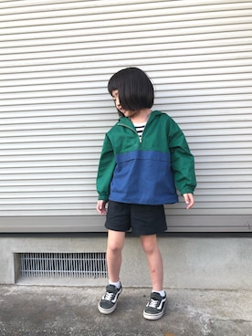 「BIG FIELD（ビッグフィールド）のアイテム（マウンテンパーカー）」を使った、わちゃさん（キッズ・110cm）の春コーディネート