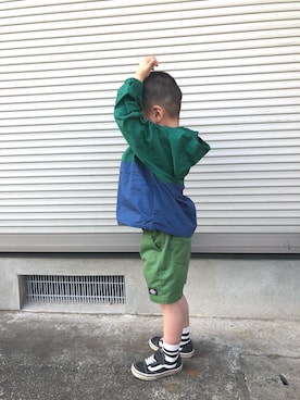 「BIG FIELD（ビッグフィールド）のアイテム（マウンテンパーカー）」を使った、わちゃさん（キッズ・110cm）の春コーディネート