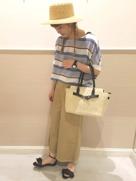 「レプシィム(LEPSIM)」｜「アイテム（チノパンツ）」を使った、chiakiさん（レディース・161cm）の夏コーディネート